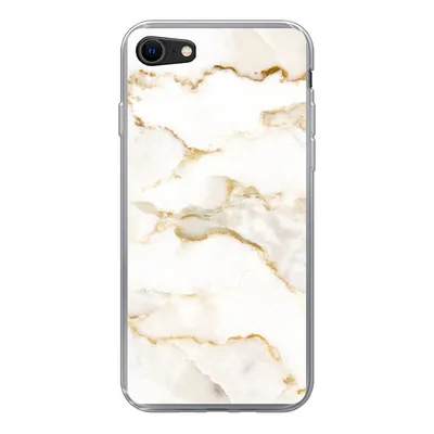 Produktbild von MuchoWow® Handyhülle Schutzhülle Hülle für iPhone SE 2020 Marmor - Limette - Gold - Luxus - Marmoroptik - Weiß Silikon Softcase Handy Hülle - Kartenbesitzer
