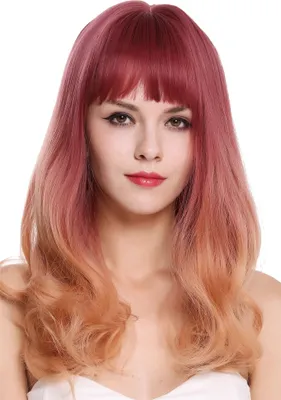Produktbild von WIG ME UP Perücke lang Pony lockig Lila Orange Blond Balayage MS1733-1344R716