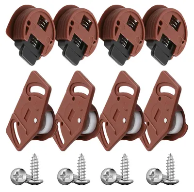 Schiebetürrollen-Set 4 Stück, Nylon, Höhenverstellbar, 15 kg Belastbarkeit