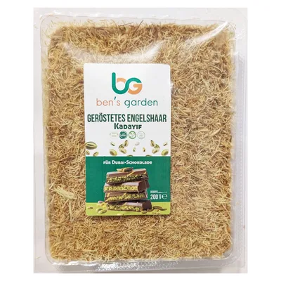 Produktbild von Geröstete Kadayif für Dubai Schokolade - Engelshaar - Knusprig & Lecker 200g - Ohne Zusatzstoffe - Ohne Transfette - 100% natürlich - Ben's Garden