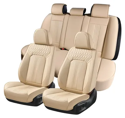 Productafbeelding van Coverado stoelhoezen, complete set, beige stoelbekleding, voorstoelen