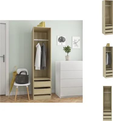 Produktbild von vidaXL Kleiderschrank mit Schubladen Sonoma-Eiche 50x50x200 cm -  Kleiderschränke