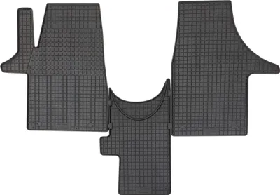 Produktbild von für VW T5 ab 05/2003 / T6 ab 06/2015 vorne Passform PETEX Gummimatten 3-teilig schwarz Allwettermatten Gummifußmatten