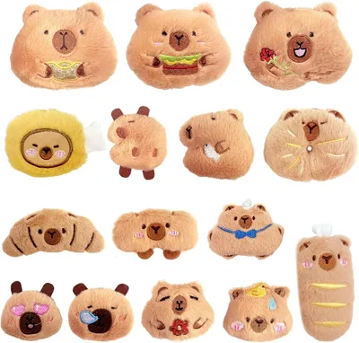 Produktbild von Capybara Schlüsselanhänger 15 Stück, Plüsch, für Tasche