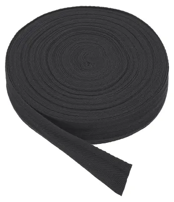 Baumwoll-Köperband 3 cm x 23 m, dunkelgrau, für Nähen und Basteln