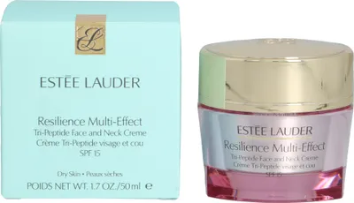 Produktbild von Estée Lauder Resilience Multi-Effect Tri-Peptide Face and Neck Creme SPF15, Tagescreme, Frauen, Mischhaut, trockene Haut, normale Haut, Gesicht, Hals/Nacken, Anti-Aging, Anti-Falten, Kräftigend, Feuchtigkeitsspendend, Nährend, Aufpolsterung, Glanz,..., 50 ml