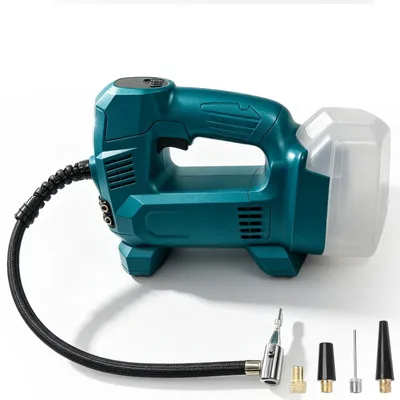 Produktbild von Akku Kompressor für Bosch-18V Akku, 150PSI Elektrischer Luftkompressor Autokompressor mit LED-Licht & Autostopp, Kabellos Luftpumpe tragbare Pumpe für Auto, Motorrad, Fahrrad, Bälle (ohne Akku)