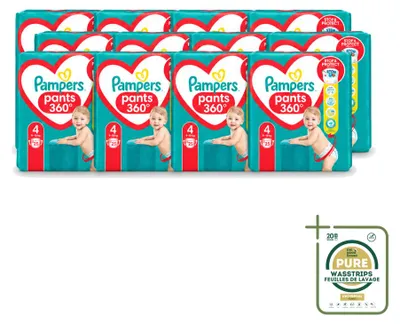 Obrázok produktu pre 12 kusov plienok Pampers Baby-Dry Pants, veľkosť 4, 9–14 kg – balenie