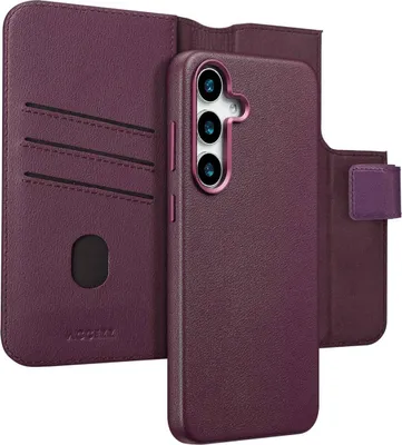 Productafbeelding van Accezz Leather Bookcase 2-in-1 met MagSafe voor de Samsung Galaxy S25 Plus - Heath Purple