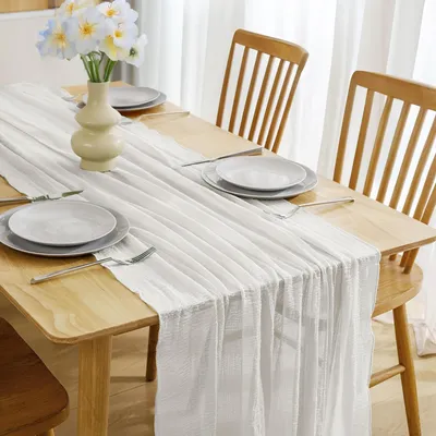 Obrázok produktu pre Solidchoice – Moderná mušelínova obrusovka 80 x 300 cm na dekoráciu
