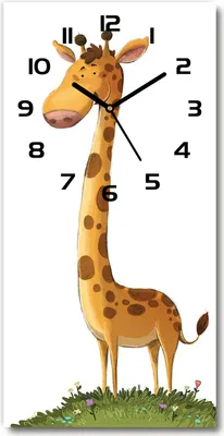 Produktbild von Wanduhr aus Glas – 30x60 cm - Glasbild - Glasuhr - Gehärtetes Glas -Giraffe