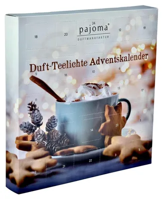 Produktbild von Duftkerzen Duftteelichte Teelicht Adventskalender rot 24 Teelichte in 6 versch Sorten inkl Teelichthalter