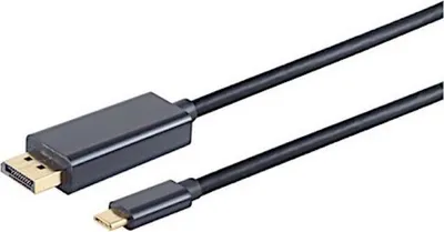Produktbild von USB-C Adapterkabel, USB-C Stecker DisplayPort Stecker, 4K 60Hz, schwarz - Länge: 1,80 m