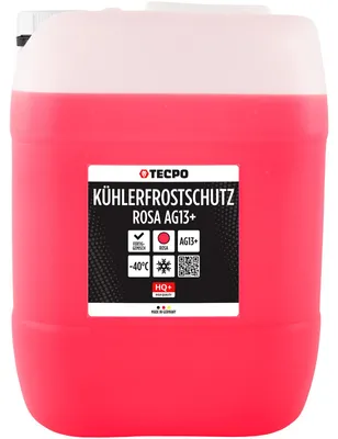 Produktbild von TECPO Kühlerfrostschutz Antifreeze AG13+, 20 Liter Kühlmittel rosa rot -40 C° Auto Kühlflüssigkeit Gebrauchsfertig LOBRID-Technologie | bis zu 5 Jahre Lebensdauer