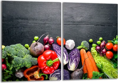 Produktbild von Glasschutzplatte für den Herd 2x40x52 Gemüse