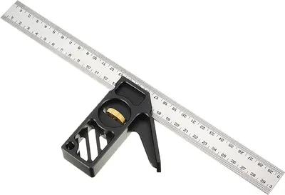 Produktbild von Einstellbare 300mm Aluminiumlegierung Kombination Quadrat 45 90 Grad Winkel Scriber Stahl Lineal Holzbearbeitungslinie Ortungslineal DIY Carpenter Measuring To