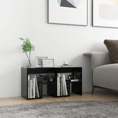 Immagine prodotto di vidaXL Comodini 2 pezzi nero 40x30x40 cm materiale legno