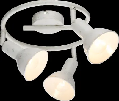 Produktbild von Globo Lighting Strahler Metall weiß, goldfarben patiniert, ø: 250mm, H: 185mm, exkl. 3x E14 40W 230V
