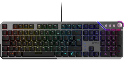 Produktbild von MSI Strike 600 Silent FR Gaming-Tastatur, leise – Kailh Midnight Pro Silent Touch-Schalter, ergonomische Tasten, rutschfeste Basis, RGB Mystic Light pro Taste, USB 2.0 – volle Größe
