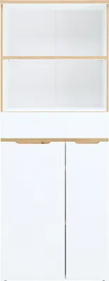Produktbild von Aktenschrank mit offenen Fächern, 75cm breit, weiß mit Eiche, MANRESA-36