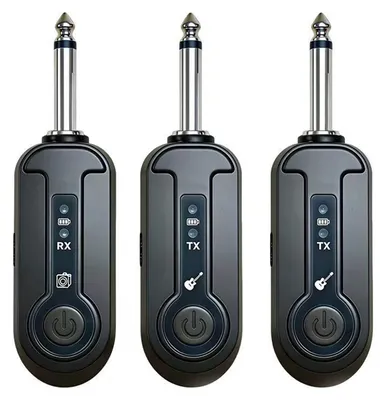 Produktbild von Drahtlose Sende- und Empfangsgeräte für E-Gitarre, Bass und Keyboard – 6,5-mm-Stecker – Drahtloses Übertragungssystem – Reichweite 80–150 m – Schnellladung über Typ-C