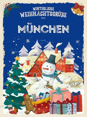 Produktbild von vianmo Holzschild 40x30 cm Weihnachtsgrüße aus MÜNCHEN