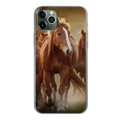 Produktbild von MuchoWow® Handyhülle Schutzhülle Hülle für iPhone 11 Pro Max Pferde - Licht - Natur Silikon Softcase Handy Hülle - Schutz