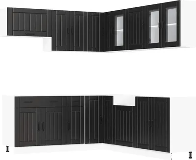 Produktbild von vidaXL 11-tlg. Küchenschrank-Set Lucca Schwarz Holzwerkstoff