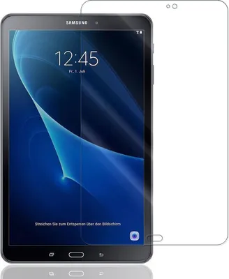 Produktbild von Panzer Folie für Samsung Galaxy Tab A10.1 T580 / T585 Echt Glas Displayschutzfolie Transparent Glasfolie 9H Härtegrad Schutzglasfolie