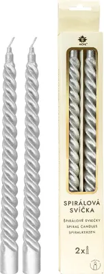 Zdjęcie produktu dla Świece spiralne ARÔME, metaliczny srebrny
