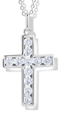 Immagine prodotto di Collana senza tempo con croce di zirconi M00741 (collana, ciondolo)