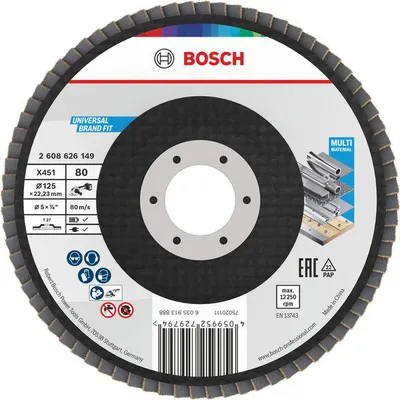 Image de X451 Disque abrasif à lamelles, 125 x 22,23 mm, K80, Z27, 60 pièces