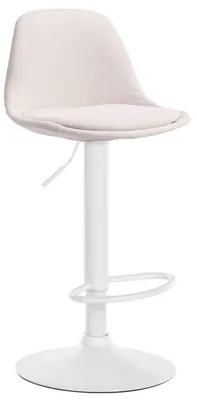 Produktbild von CLP Barhocker Kiel Stoff höhenverstellbar und drehbar creme Gestell Farbe weiß