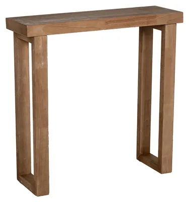 Konsole aus Holz, 80x25x80 cm, Natur, rechteckig