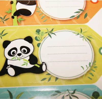 Produktbild von 12 Schuletiketten - Rechteck - Pandas