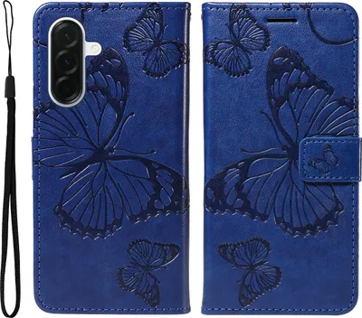 Produktbild von Samsung Galaxy A37 Hülle - Coverup Schmetterlinge Klapphülle - Blau
