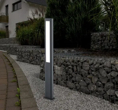 Image de Trio Leuchten - Lampe d'extérieur moderne I Lampe d'allée I Lampe de jardin I Lampe sur pied gris foncé incl. LED 100cm - Polo I Eclairage extérieur - Aluminium Allongé - I (non interchangeable) LED