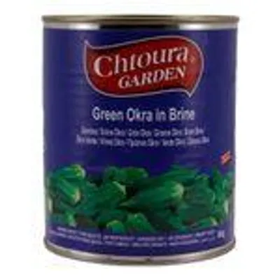 Chtoura Garden Green Okra in Brine – Grüne Okra in Salzlake, 840g-Dose