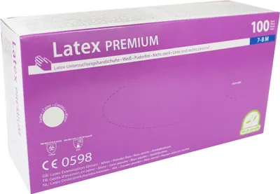 Produktbild von Medi-Inn Latex Premium Einmalhandschuhe puderfrei (Größe: M, 10 x 100 = 1000 Stück)