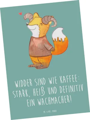 Produktbild von Mr. & Mrs. Panda Postkarte Widder Power - Meeresbrise - Geschenk, Grußkarte, spontan, einzelkarte, Ansichtskarte, Postkarten, Geschenke Astrologie, Sternzeichen, Horoskop