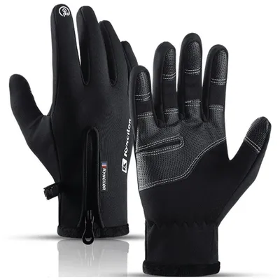 Produktbild von Winter-Handy-Sporthandschuhe (Grösse L) - Schwarz