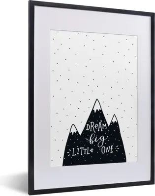 Produktbild von MuchoWow® MuchoWow® Gerahmtes Poster Zitat - Kind - Träume - Jungen - Mädchen - Baby - Kind 30x40 cm - Poster mit zchwarzem Bilderrahmen - Wandposter Schlafzimmer