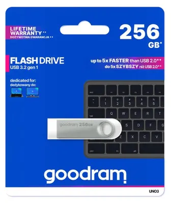 Immagine prodotto di GoodRam Goodram USB UNO3-2560S0R11 Unità flash USB da 256 GB USB Type-A 3.2 Gen 1 (3.1 Gen 1) Argento