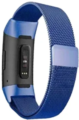 Immagine prodotto di Bracciale milanese blu compatibile con Fitbit - Fitbit Charge 3 e 4 - Bracciale milanese per Fitbit - Nero - Piccolo - Cinturino per orologio - Escluso il dispositivo Fitbit - Cinturino - Contapassi