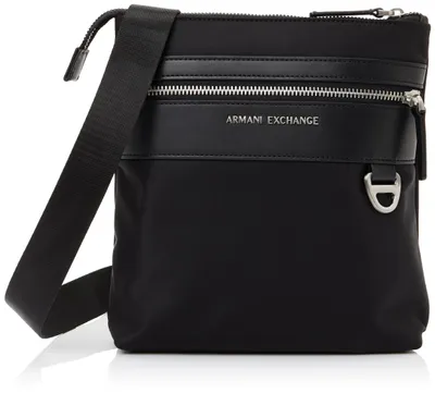 Produktbild von Armani Exchange Men's Las Vegas, Metal Logo, Zipped pocket, Messenger Bag, Black
