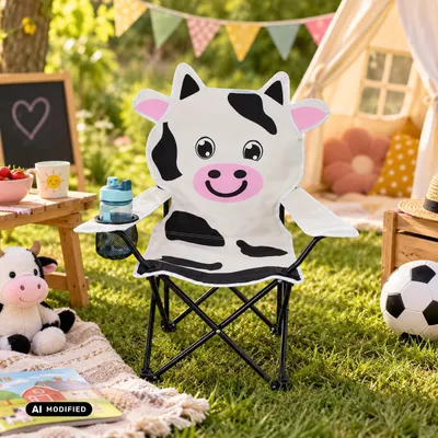 Produktbild von LEX Linder Exclusiv Anglersessel für Kinder mit Getränkehalter MC2504 Kuh, KI-generiertes Bild