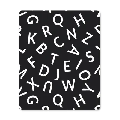 Produktbild von MuchoWow® Mauspad Mousepad Buchstaben - Muster - Schwarz - Weiß 19x23 cm - Mousepads - Maus Mat - Pad - Mausunterlage - Mauspads - Spielen