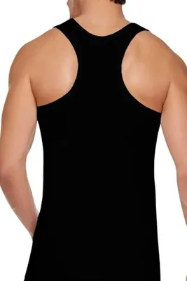 Produktbild von 6 balení pánských spodních košil Rambo Black XL Muscle Shirt %100 Bavlna K-74