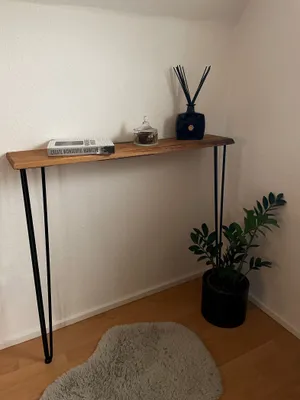 Produktbild von Konsolentisch aus Eiche - Hell (mit Leinöl) L:100cm B:19cm H:89cm