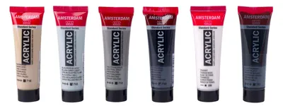 Obrázek produktu pro Amsterdam 17820505, 20 ml, Černá, Šedá, Bílá, Satin, Tuba